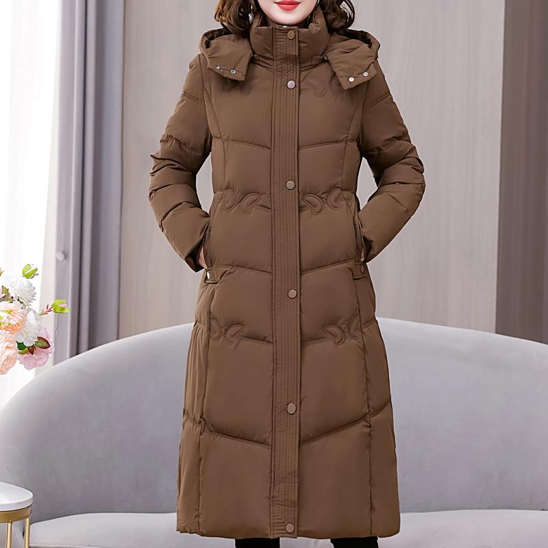 Elegantas ziemas jakas Sieviešu garas parkas