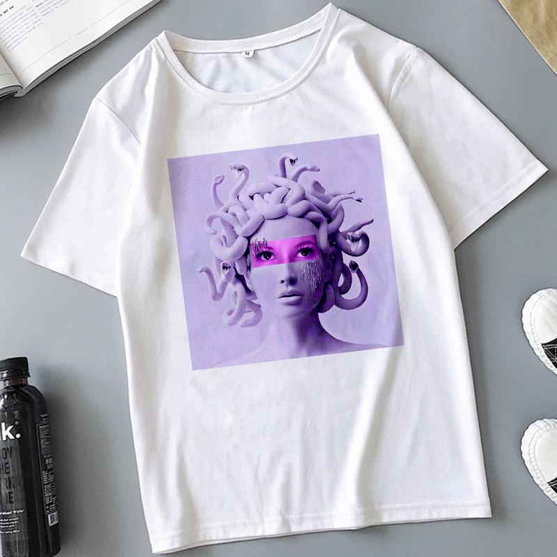Snake Head Female Monster Medusa Printed T-shirt Summer Women's Casual White Female Tshirt Harajuku Vintage Fashion Tops T Shirt