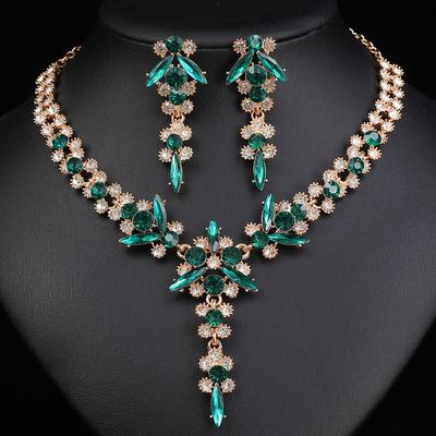 3 pezzi Collane e Orecchini Stile Palazzo Squisiti Accessori in Zircone per Sposa Matrimoni e Decorazioni per Abiti da Banchetto