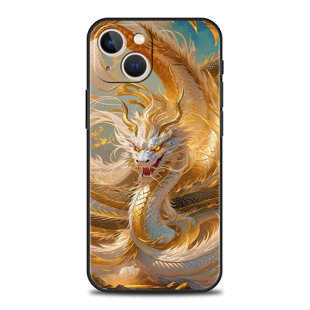 Luxury TPU Soft Phone Case For iPhone 17 Air 16E 16 11 15 14 Pro MAX 12 13 7 8 Plus X XR XS SE 2022 Cover Cartoon Dragon Series