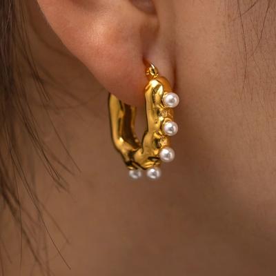 Vintage Χρυσά Σκουλαρίκια με Μαργαριτάρια Μόδα Αίσθηση Ωριμότητας Απλό Σχέδιο Δώρο Γενεθλίων Γυναικεία Κοσμήματα Αυτιού