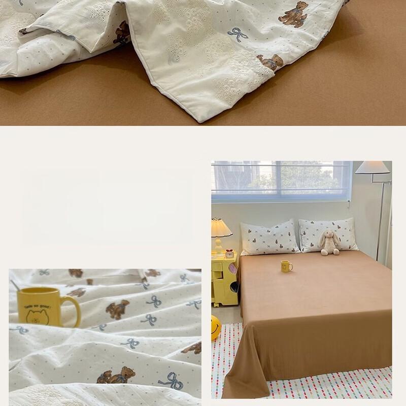 LISM Lace Bowknot Bear Summer Air Conditioning Quilt