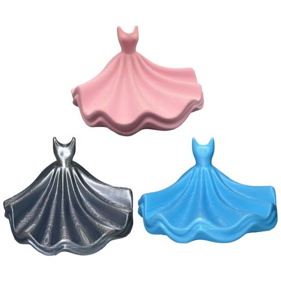 Jewelry Storage Tray Matte Finish Elegant Ballet Skirt Design Organizer Stylish Tray for Rings Earrings Necklaces Keys