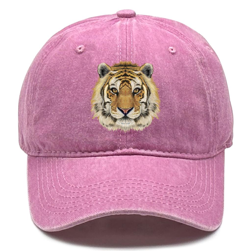 Tiger Head Print Adjustable Caps HD Animal Heads Man's Cap Casual Vintage-Inspired Snapback Baseball Hat One Size Fits All