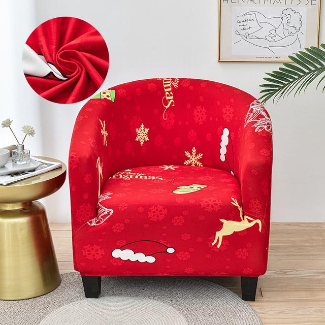 Levivel Club Chair Slipcover Stretch Armchair Printed Tub Chair Cover Living Sofa Cover Spandex Couch Cover Designed For Bar Counter Family Room