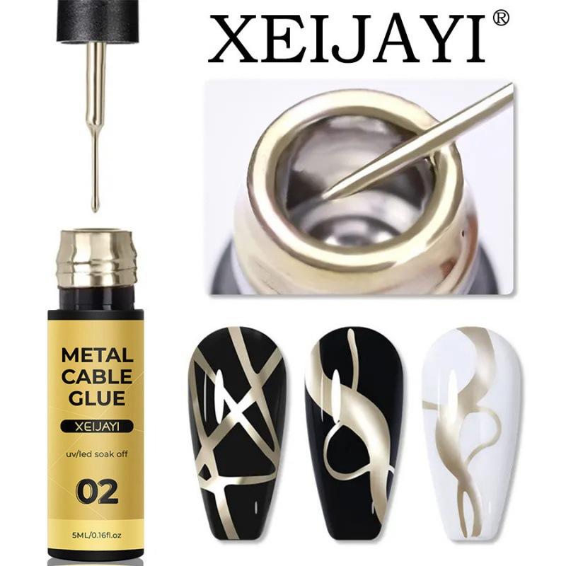 Nail Art Metal Wire Glue Hook Edge Painted High Density Metal Glue Phototherapy Wire Drawing Glue Nail Salon Special
