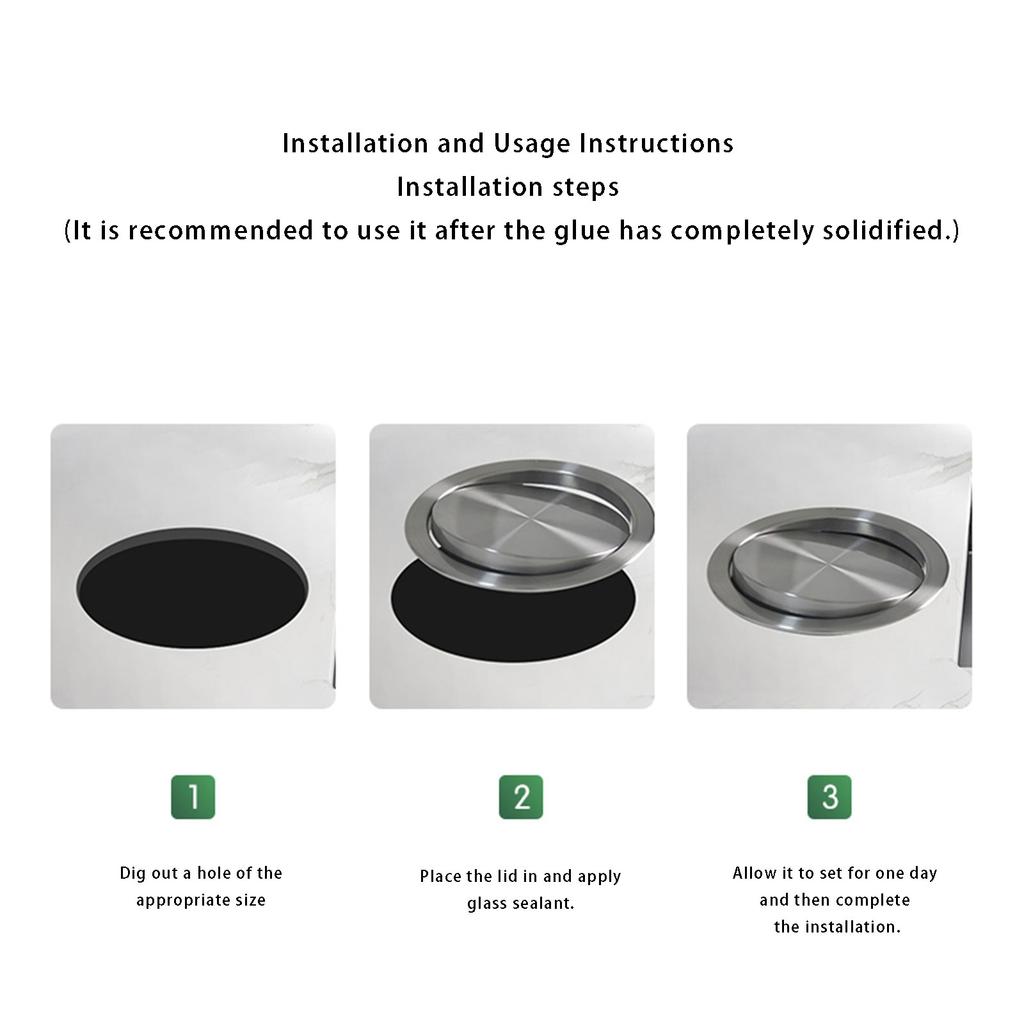 Rotating Lid Trash Can For Recessed Installation Kitchen Bathroom Application Countertop Waste Bucket for Odor Control