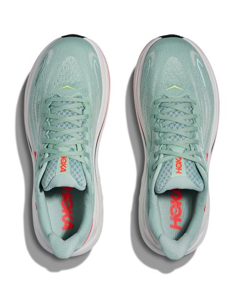 [Hoka] Clifton 10 Wide - Sage:Neon Flame 1162032-SGNN