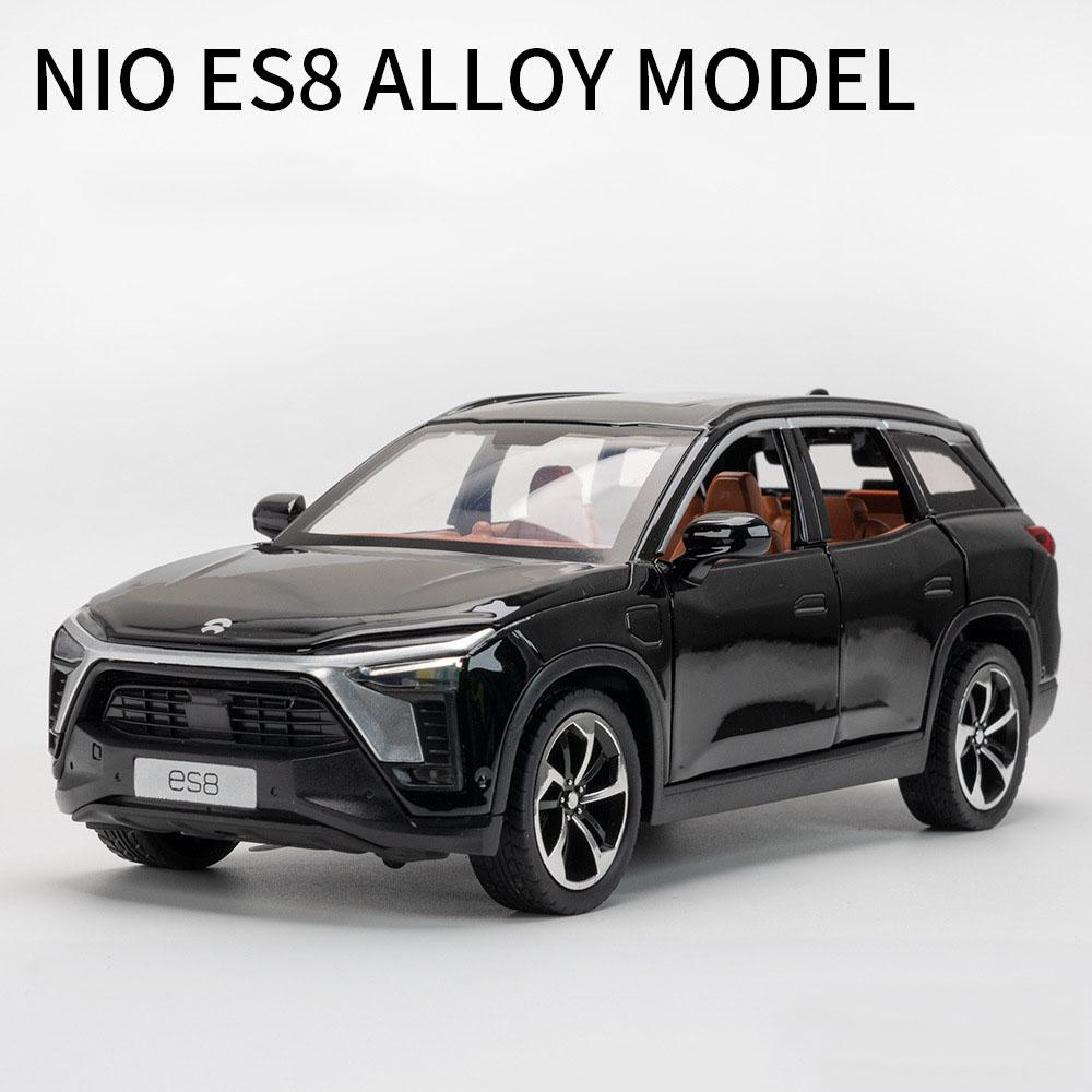 

1:24 Сплав NIO ES8 Мініатюрні Моделі Іграшкових Машин Металеві Литі Відтягування Звук Світло 6 Дверей Відчиняються Іграшки Транспортні Засоби Дитячі Подарунки чорний
