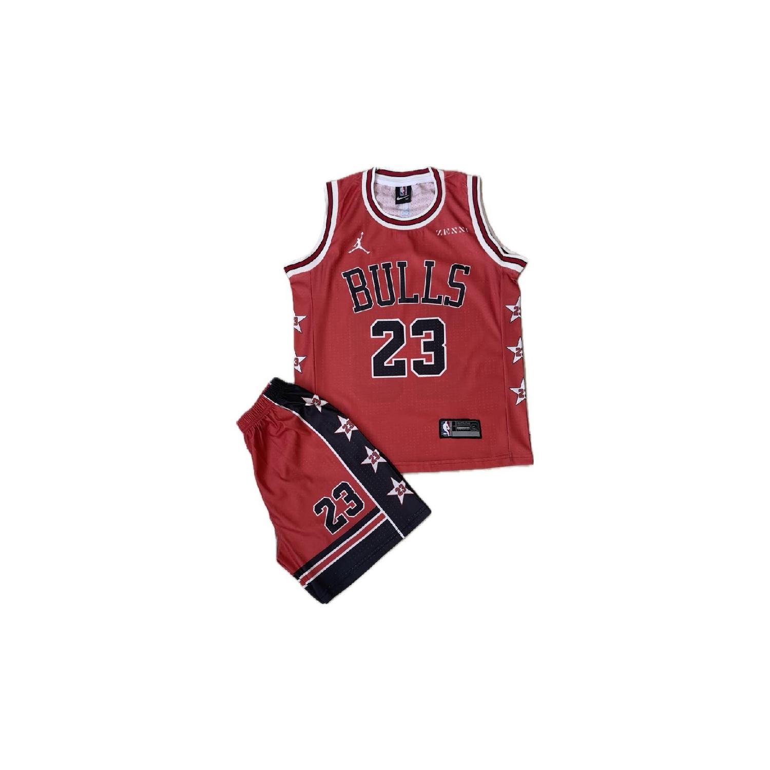 

Basketball Red Kids Jersey Set Of 3 Jordan Bulls Imported Fabric