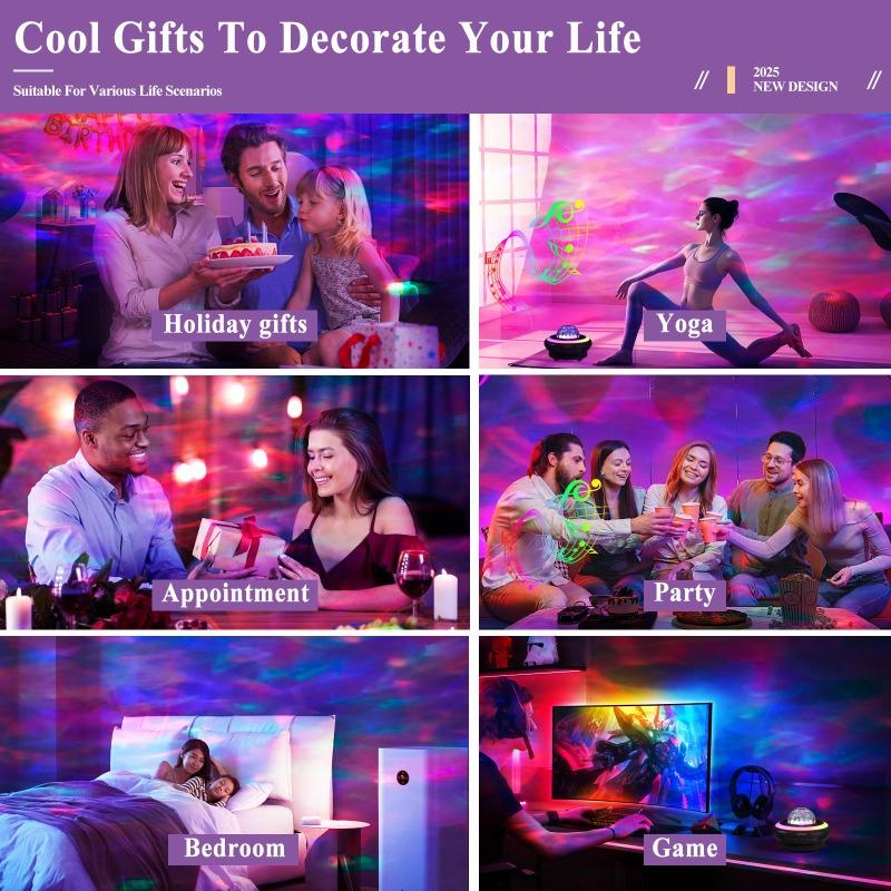 Starry Sky Projection Light with Remote Control Bluetooth Speaker Bedroom Atmosphere Lamp Children's Gift