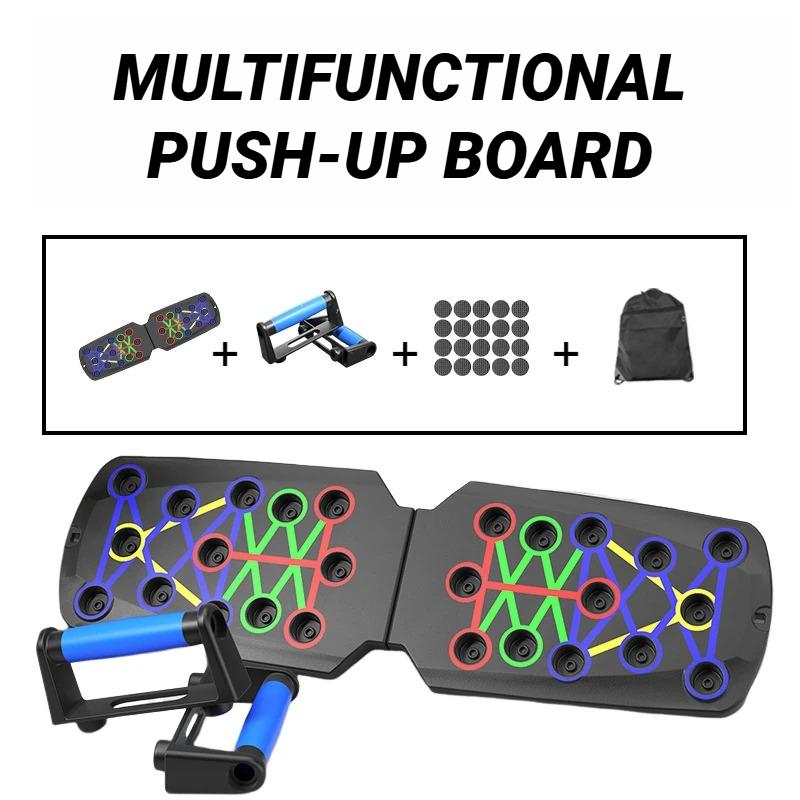 Portable Multifunctional Push Up Board for Home Workout Foldable Fitness Training Device with Resistance Bar