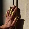 1/5Pcs Irregular Texture Knuckle Ring Set Golden Minimalist Stackable Ring Artistic Jewelry Accessories Gifts for Men Women