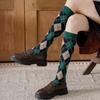 Fashion Plaid Women Stockings Long Socks Stockings Women College Style Knitted Cotton Knee Socks Stockings Japanese School Girls