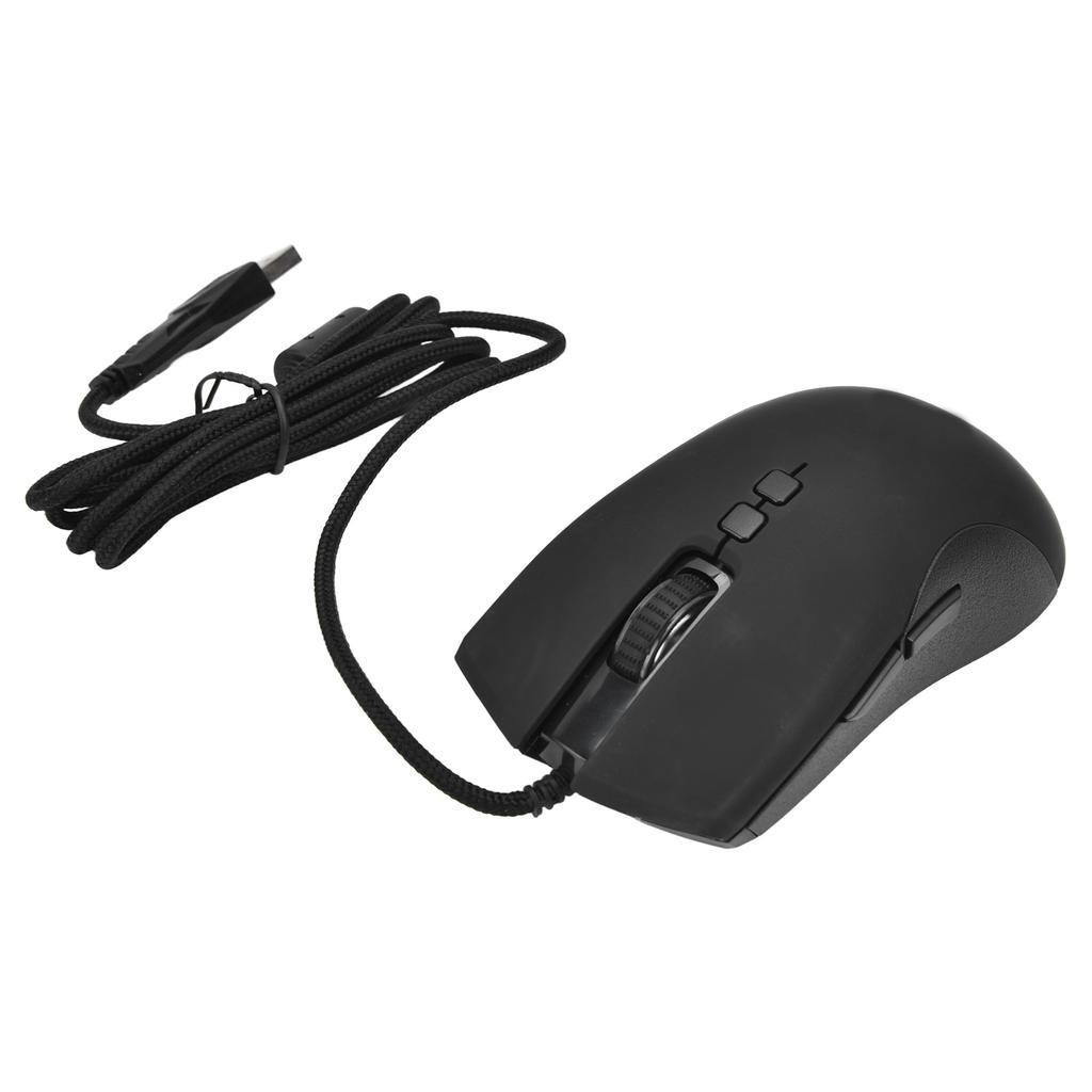 Gaming Wired Mouse 6 DPI Levels RGB Backlight 6400DPI Ergonomic Black Gaming Mouse for Desktop Computers Laptop