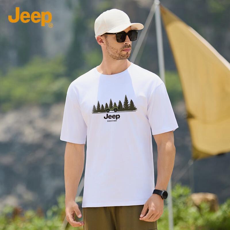 JEEP Men s Summer Loose Round Neck T-Shirt 3XL