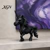 Dark Fantasy Wohnkultur 3D Gedrucktes Pferde Skelett Ornament, Hörner Knochen Statue, Kreatives Gruseliges Innenraum Ornament PLA Handwerk für Halloween Und Spuk