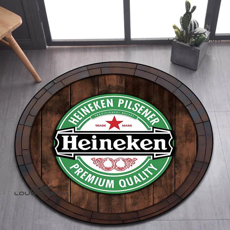 

Зеленый пивной принт, круглый ковер, ковер для гостиной, спальни, нескользящий напольный коврик, реквизит для фотосъемки, ковер, подарок на день рождения