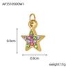 CARLIDANA Stainless Steel Charms Gold Plated Fashion Zircon Star Pendant Charms DIY Necklace Bracelet Accessories for Women