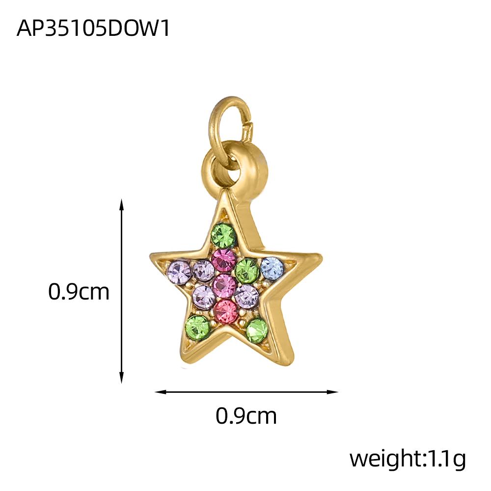 CARLIDANA Stainless Steel Charms Gold Plated Fashion Zircon Star Pendant Charms DIY Necklace Bracelet Accessories for Women