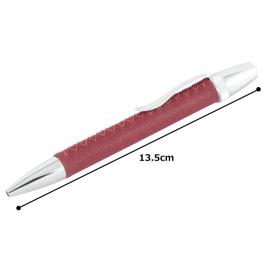 Penmode Leather Ballpoint Premium Cowhide 135mm Long Pen, Long, Leather, Purple,