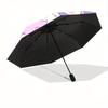 Casual My Melody & Kuromi Automatic Opening and Closing Cartoon Umbrella - Lightweight 3-Fold Design, Suitable for Fans, Travel, Daily Use - Official