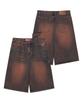 Pips Motorcycle Wing Logo Carpenter Bermuda Pants Burgundy