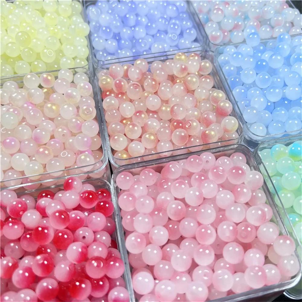 8mm Glass Beads Beautiful Multicolor Beads Handmade Diy Bracelet Necklace Bracelet Jewelry Handmade Beads Accessories Wholesale 8mm 50 Pcs