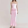 Ladies Summer Temperament With Breast Fish Sexy Slim Fishtail Fishtail Skirt Long Solid Color Dress