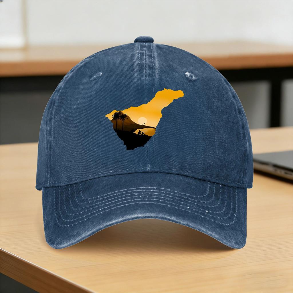 Summer Tenerife Flag Baseball Cap Sun  Dropshipping Print Washed Hip Hop Hats Women Unisex Vintage Hunting Camping Snapback Cap