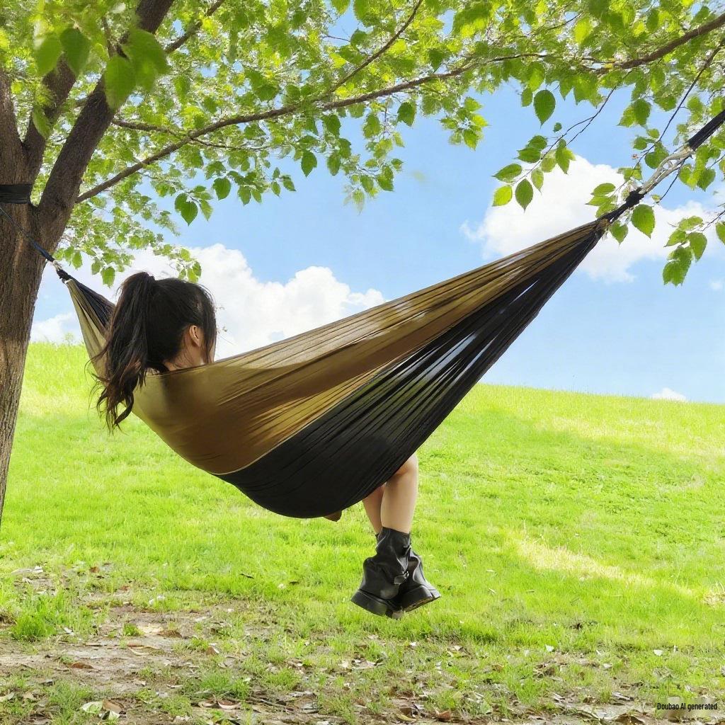 Ultra-light Nylon Parachute Hammock - Anti-rollover, Portable Outdoor Swing for Camping, Adults & Kids