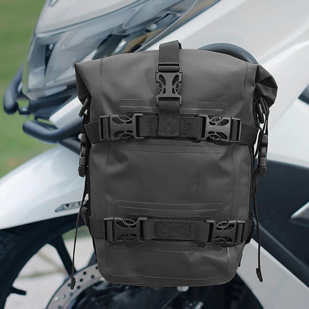 Motorcycle Bumper Bag PVC 5 To 8L Water Proof Quick Release Motorcycle Side Bag Motorbike Storage Carry Bag with Straps for Outdoor