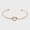 Rose Gold Heart Knot Bangle - Versatile European & American Open Bracelet for Women