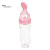 Infant Complementary Food Feeder Baby Silicone Squeeze Spoon, Single-handed Rice Cereal Bottle with Flow Control, Easy Clean Dispensing Spoon