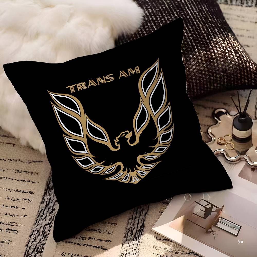P-Pontiac F-Firebird Logo Trans-Am Pillow Cover For Bedroom Room And Living Room Sofa Decorative Cushion Cover