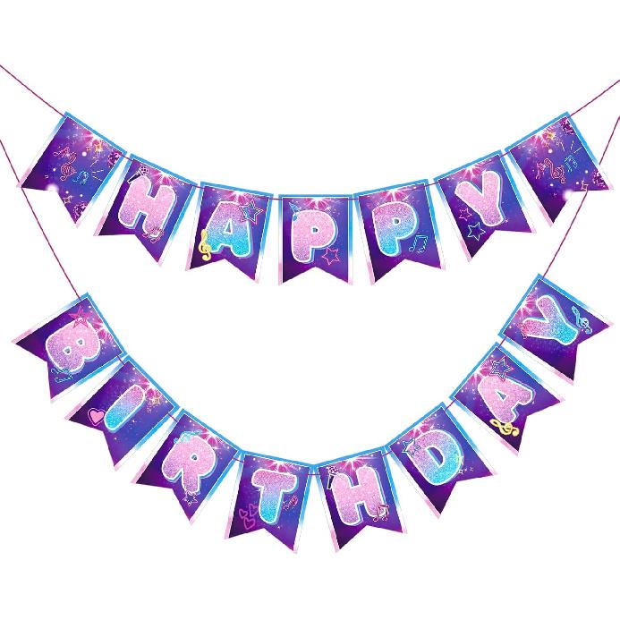 Kpop Theme Birthday Decorations, Happy Birthday Banner Anime Themes Korean Kpop Theme Party Supplies for Fan Meeting, Party (Stage) Musical Symbols