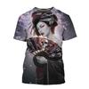 Japanese Geisha 3d Printed T-shirt For Men Harajuku Short Sleeves O-neck Tee Shirts Ethnic Style Street Casual Oversized Tees