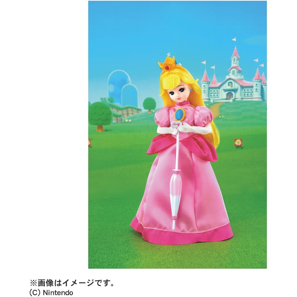 Takara Tomy Licca-chan Super Mario Peach Style Doll Toy for Pretend Play Ages 3 and Up
