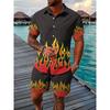 Sommer-Strandparty Herren Freizeithemd Outdoor-Sport Herrenshorts Herren Hawaii-Kurzarmhemd und Strandshorts Set