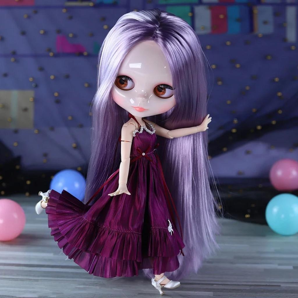 ICY DBS Blyth Doll White Skin Colorful Hair Glossy Matte Face Nude Joint Body Girl Toy Gift