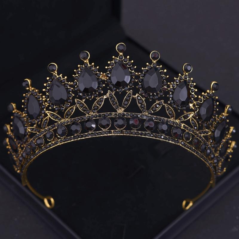 Baroque Crystal Crown Tiara Headband For Women Rhinestone Prom Diadem Crown Bridal Wedding Hair Accessories Jewelry Crown Tiara