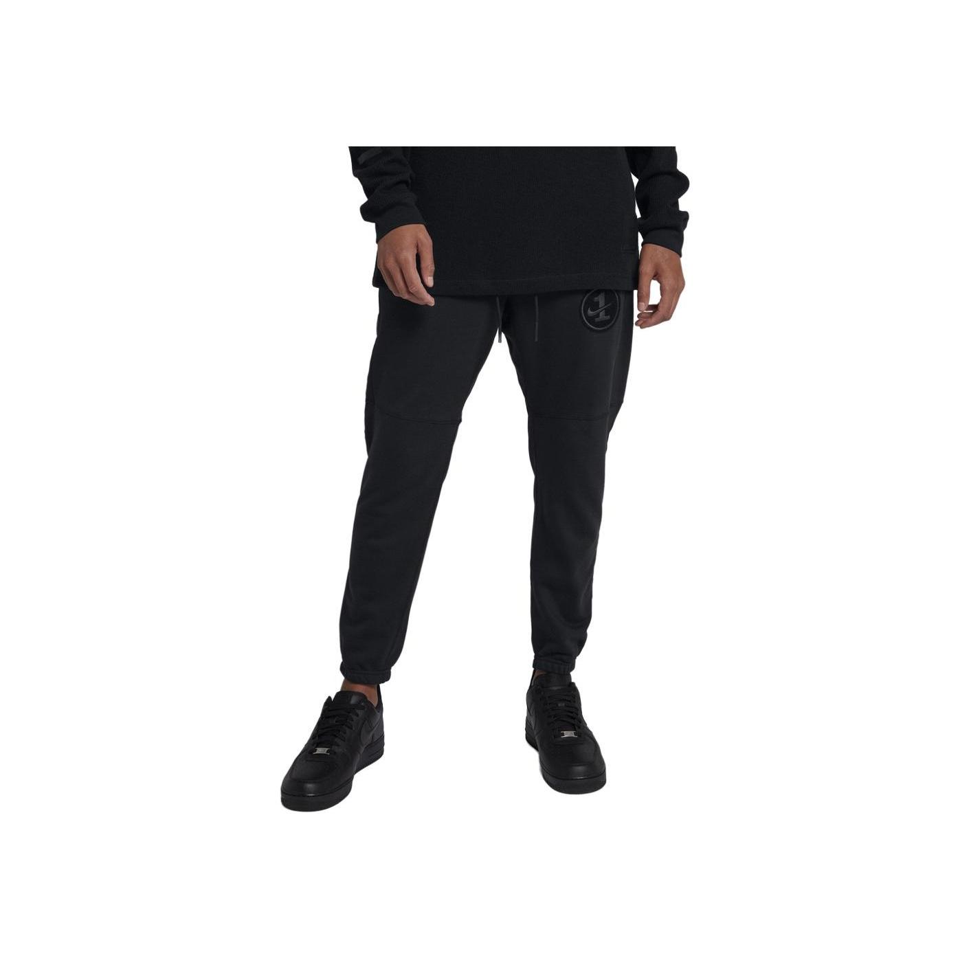 Nike Однотонные Спортивные Длинные Брюки на Шнурке Мужские Брюки Черный AJ0786-010 L