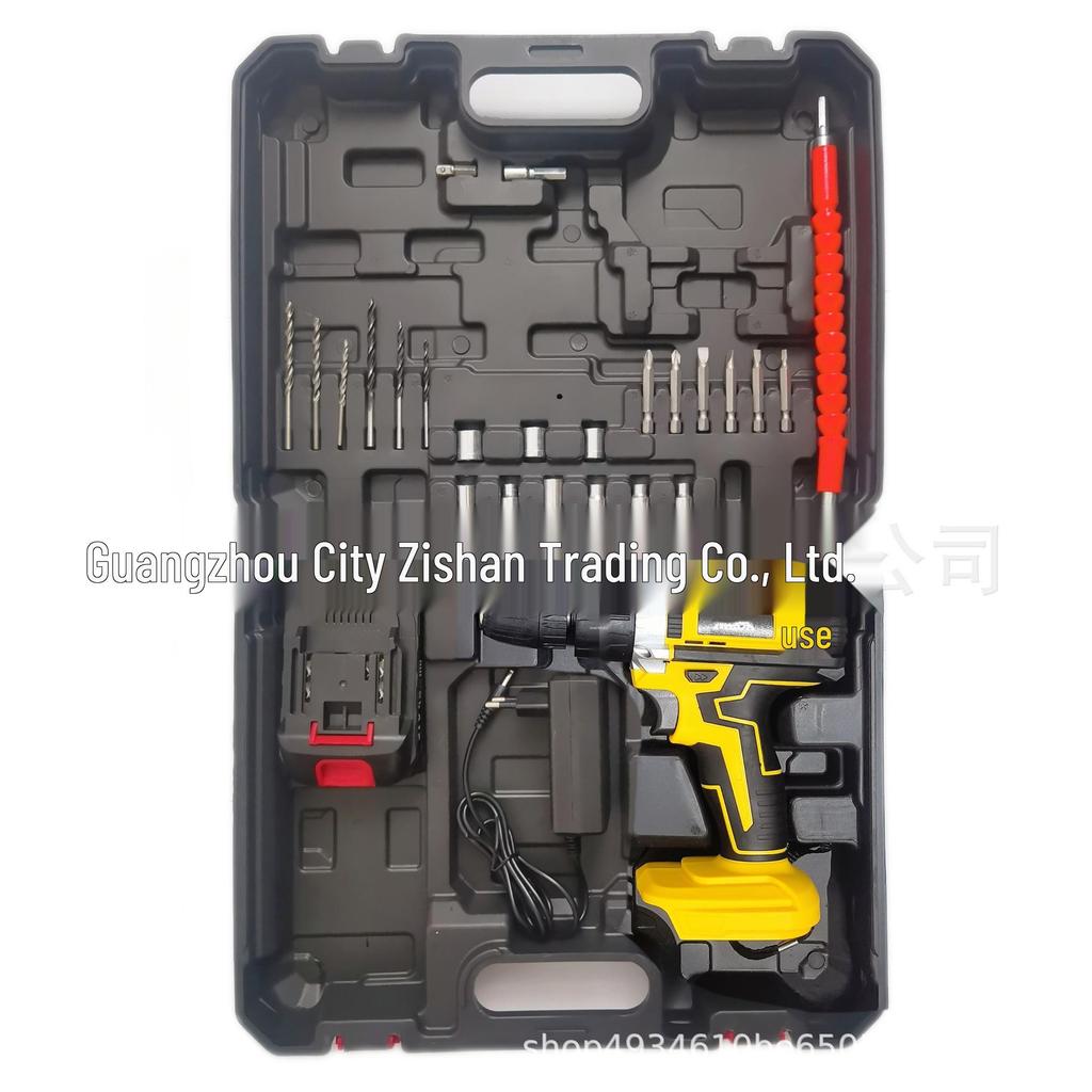 Electric Drill with 25 Torque Settings, LED Light, and 0.8-10mm Drill Bits
