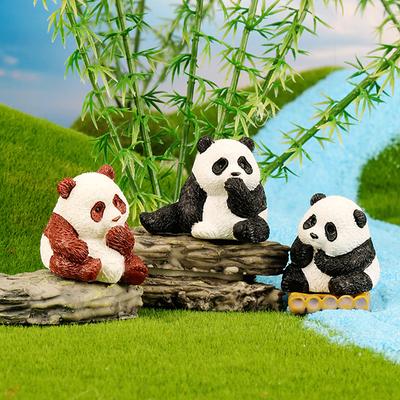 Mini Cute Panda Animals Figurine Animal Model Moss Micro Landscape Home Decor Miniature Fairy Garden Decoration Accessories