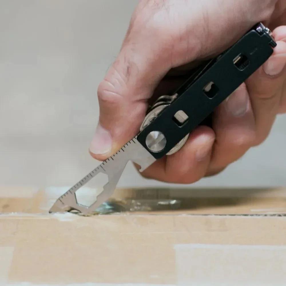 10 In 1 EDC Pocket Survival Tool Camping Equipment Bottle Opener Ruler Key Chain Outdoor Tools for Hiking Camping Accsesorios