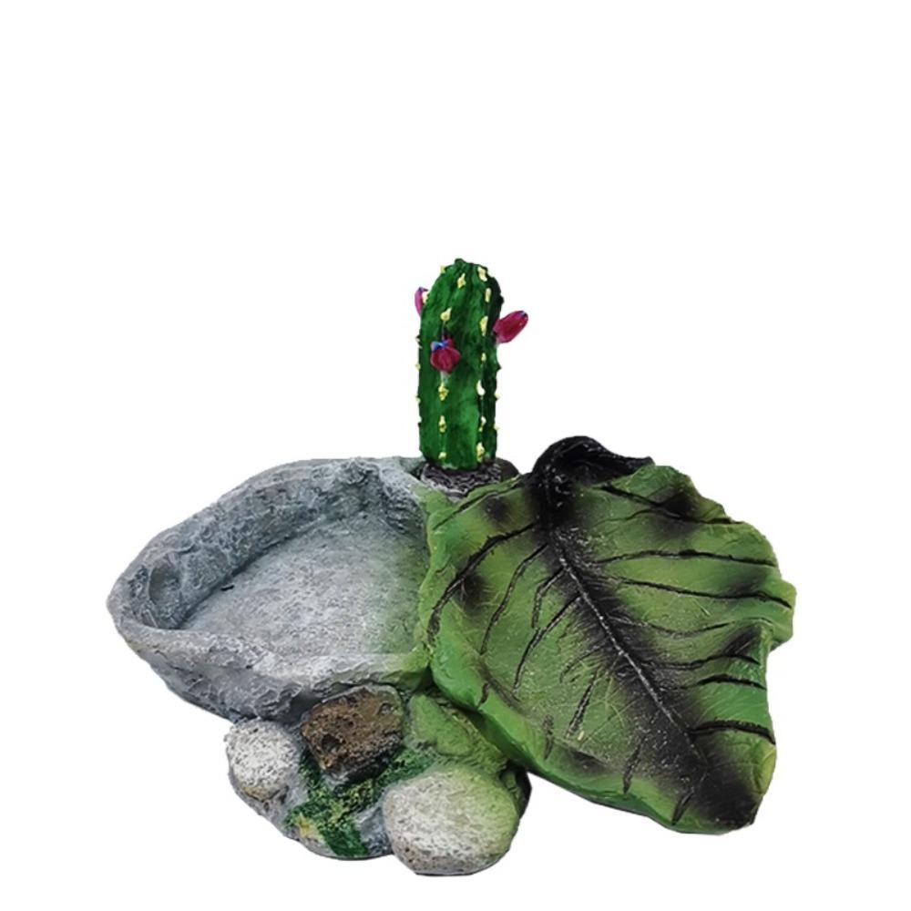 Artificial Turtle Dish Creative Pets Feeding Plate Fish Tank Ornaments Reptile Food Bowl  Lizard