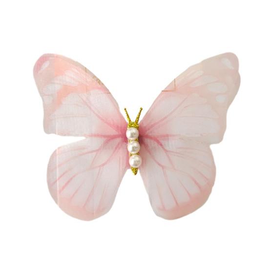 1 Pair Women Hairpin Gauze Butterflies Decor Hair Clips Retro Style Non-slip Durable Hairpin Hair Accessories