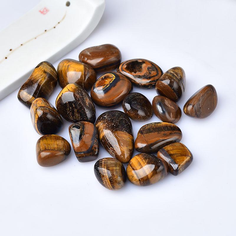 

Natural Tiger Eye Tumbled Stones for Demagnetizing & Purifying, Crystal Chips, Large Particle Ornaments, Fish Tank Decor. 3-5cm 100g