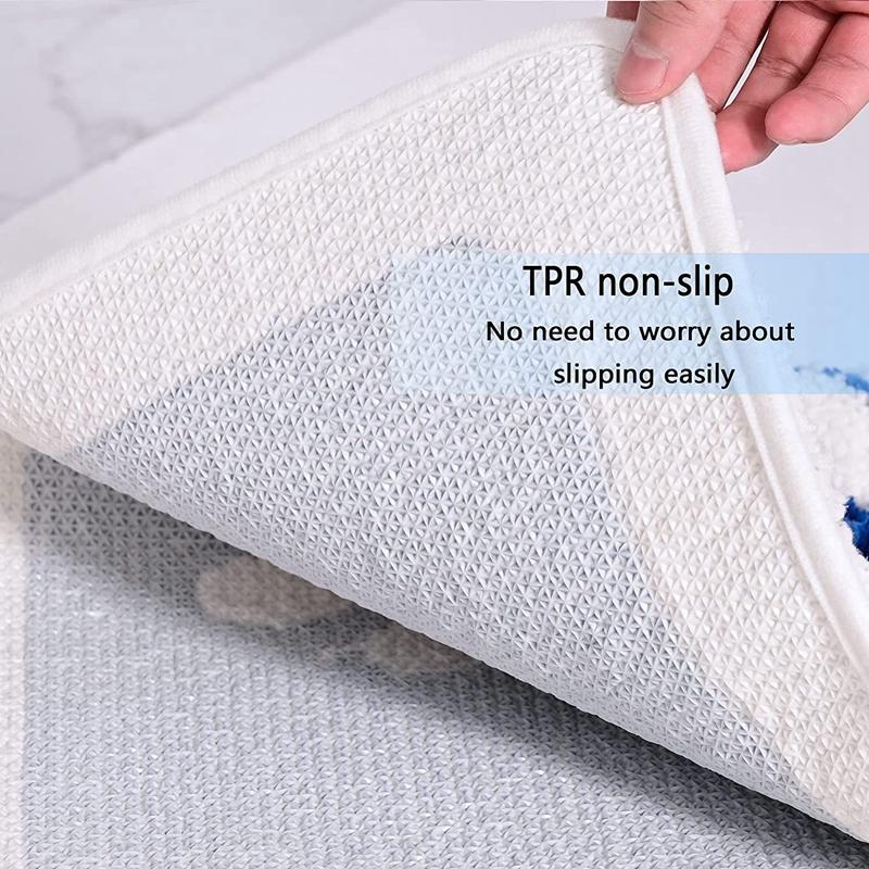 Inyahome Daisy Bath Mat Cute Decor Rug Flower Mats Non Slip Shower Microfiber Bathmats Floor Carpet Machine Washable Bathtub Mat