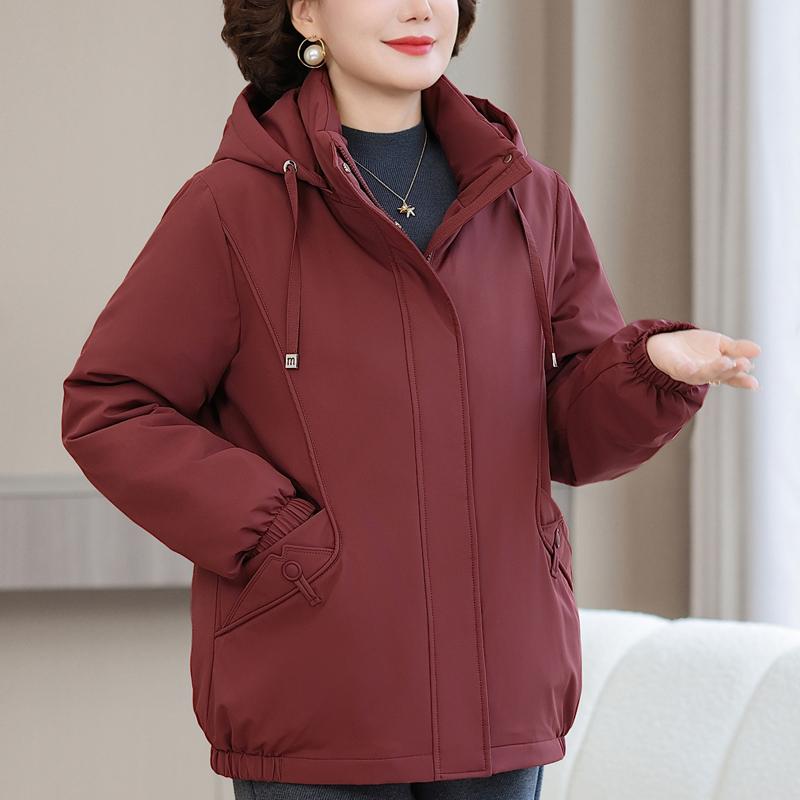 Plus Size XL-6XL Middle Age Women's Down Jackets Winter Parkas Hooded Elegant Loose Thick Warm Down Coats Woman Outerwears